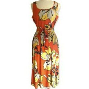NWT $99 JONES NEW YORK SIGNATURE ORANGE COMBO DRESS SZ 8